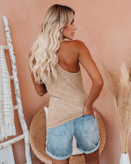 PREORDER - Cactus Washed Cotton Racerback Tank - Camel Oshnow