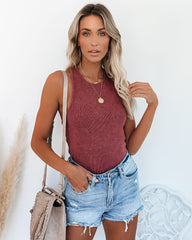 PREORDER - Cactus Washed Cotton Racerback Tank - Merlot Oshnow