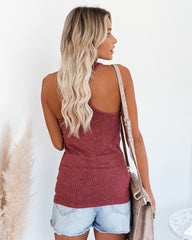 PREORDER - Cactus Washed Cotton Racerback Tank - Merlot Oshnow