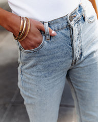 PREORDER - Ryan High Rise Rigid Distressed Straight Jeans Oshnow