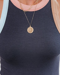 PREORDER - Serenade Ribbed Knit Tank - Navy Oshnow