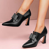 PU Kitten Heel Pumps Low Top Heels Oshnow