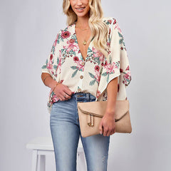 Palm Desert Floral Drape Bodysuit - Ivory Oshnow