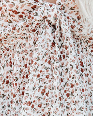 Palm Wells Floral Tie Front Peplum Blouse Oshnow