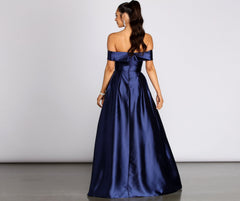 Palmer Formal Satin Wrap Dress Oshnow