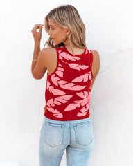Palmetto Crop Knit Tank - Rust Oshnow