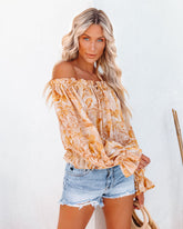 Papaya Printed Off The Shoulder Blouse Oshnow
