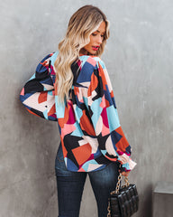 Parson Abstract Print Blouse Oshnow