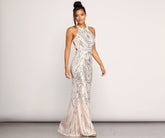 Payton Formal Sleeveless Sequin Dress Oshnow