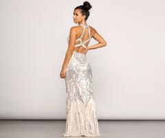 Payton Formal Sleeveless Sequin Dress Oshnow