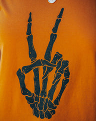 Peace Out Skeleton Cotton Tee Oshnow