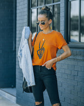 Peace Out Skeleton Cotton Tee Oshnow