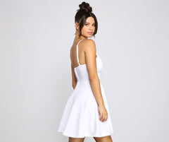 Perfect Impression Sleeveless Skater Dress Oshnow