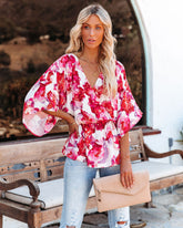 Perfect Poetry Floral Peplum Blouse Oshnow