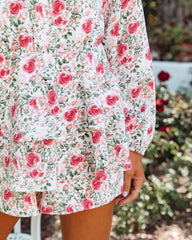 Petal Burst Floral Ruffle Romper Oshnow