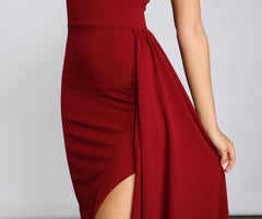 Peyton One Shoulder Crepe Dress Oshnow