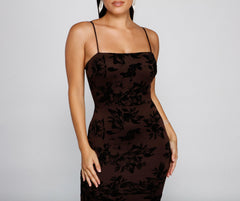 Phoebe Formal Velvet Flocked Mermaid Dress Oshnow