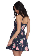 Pia Satin Floral Party Dress Oshnow