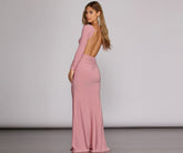 Piper Ruched Open Back Gown Oshnow