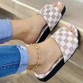 Plaid Comfortable Casual Slippers Oshnow