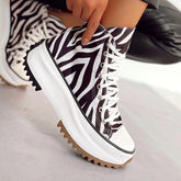 Platform Canvas Lace-Up Sneakers Oshnow