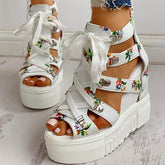 Platform Shoelaces High Sandals Oshnow