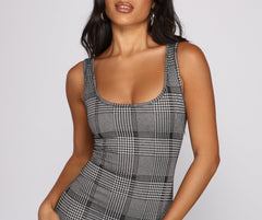 Play On Sleeveless Plaid Mini Dress Oshnow
