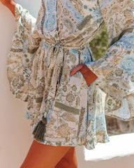 Playful Palms Flutter Sleeve Pocketed Romper Oshnow
