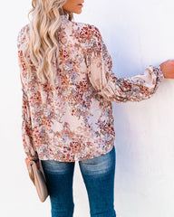 Plenty Of Love Floral Ruffle Sleeve Blouse Oshnow