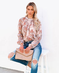 Plenty Of Love Floral Ruffle Sleeve Blouse Oshnow