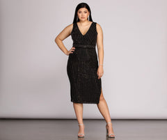 Plus Arielle Heat Stone Midi Dress Oshnow