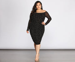 Plus Cami Formal Heat Stone Midi Dress Oshnow