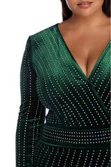 Plus Cassie Velvet Wrap Dress Oshnow