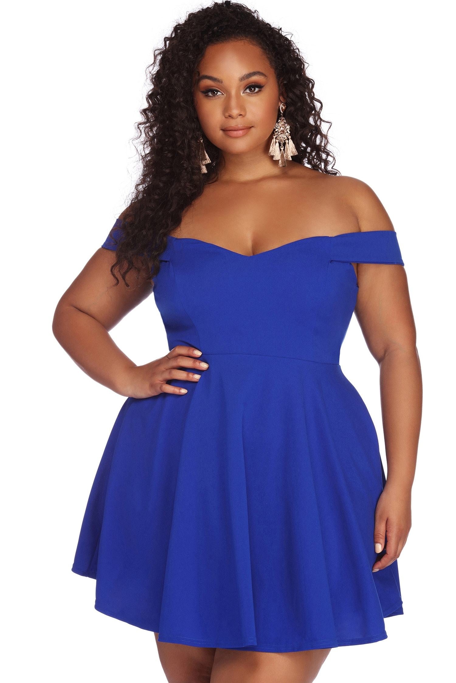 Plus Charming Sweetheart Skater Dress Oshnow