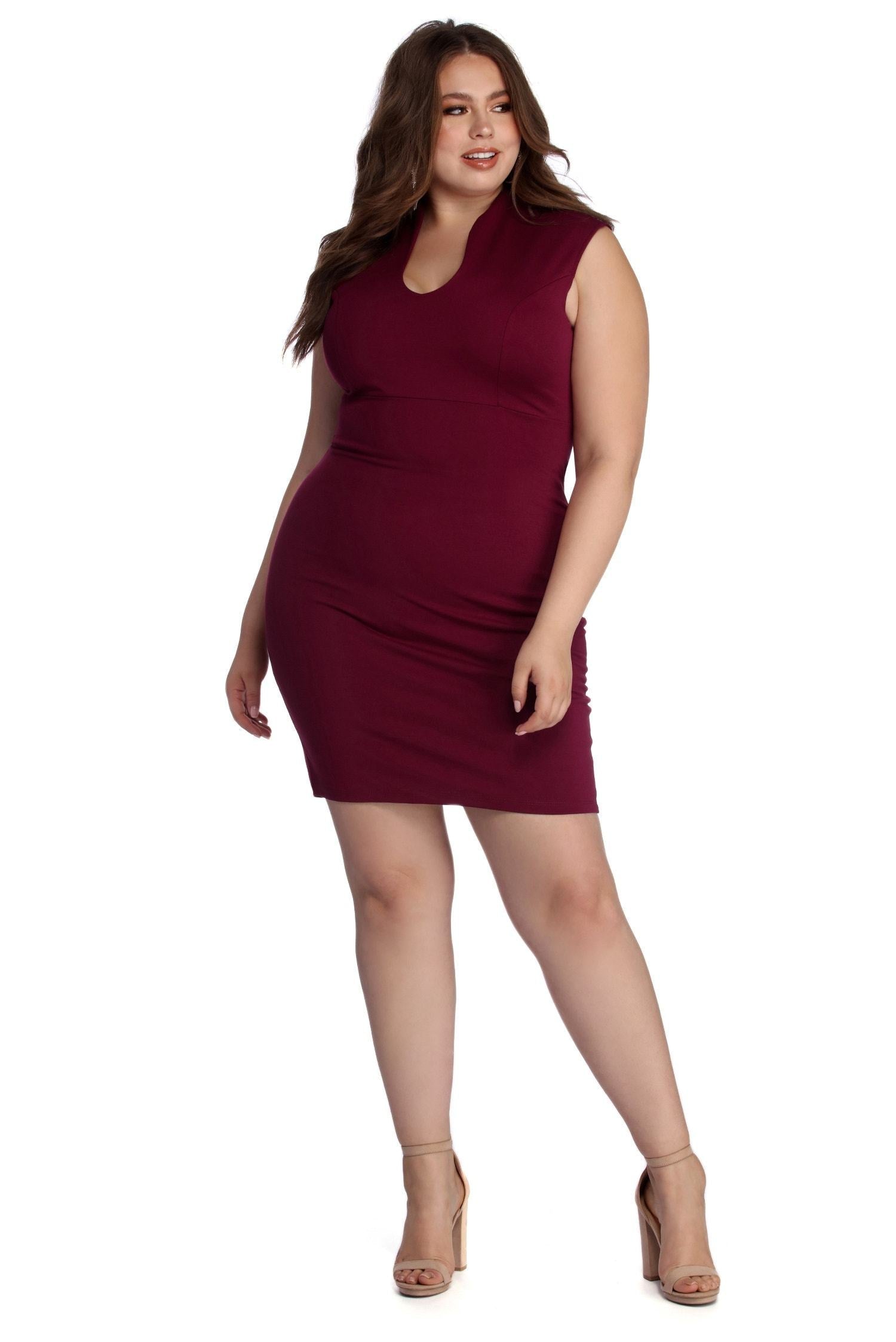 Plus Classic Midi Dress Oshnow