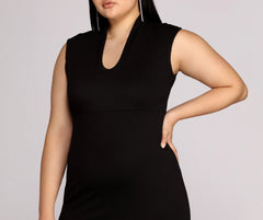 Plus Classic Midi Dress Oshnow