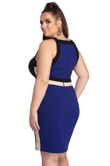 Plus Color Block Midi Dress Oshnow