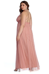 Plus Elisabeth Pleated Tulle Formal Dress Oshnow