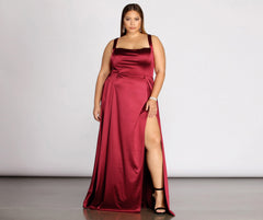 Plus Eve Double Slit Formal Dress Oshnow