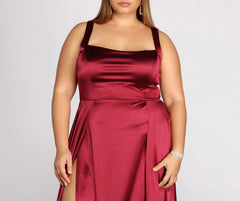 Plus Eve Double Slit Formal Dress Oshnow