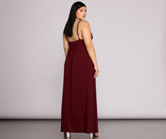 Plus Galilea Formal High Slit Dress Oshnow