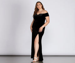 Plus Kira Formal Velvet Sweetheart Dress Oshnow