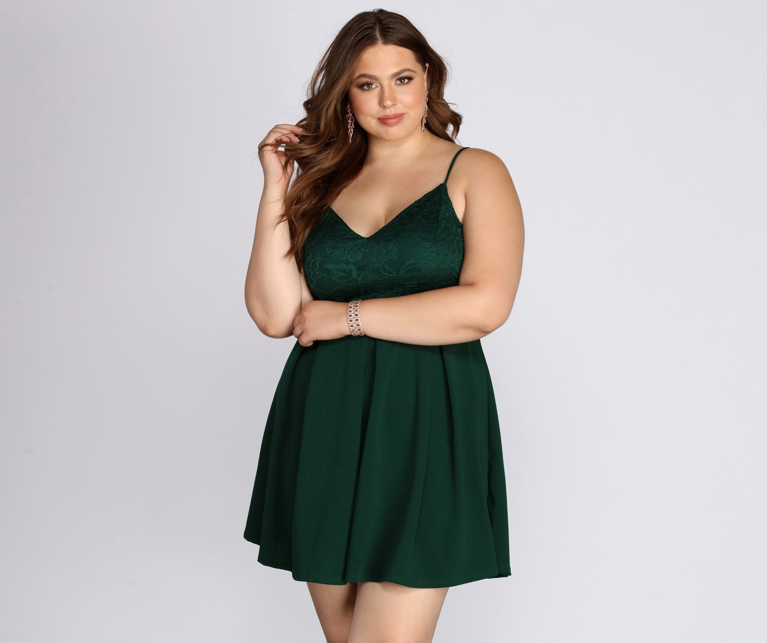 Plus Lace Appeal Skater Dress Oshnow