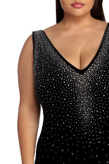 Plus Leanna Formal Heat Stone Dress Oshnow