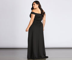 Plus Lucy Formal High Slit Dress Oshnow