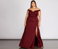 Plus Lucy Formal High Slit Dress Oshnow