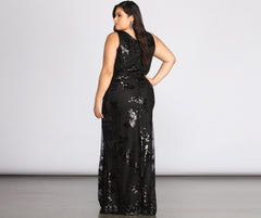Plus Nima Floral Sequin Dress Oshnow