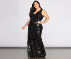 Plus Nima Floral Sequin Dress Oshnow