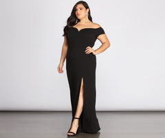 Plus Oriana Off-Shoulder Gown Oshnow