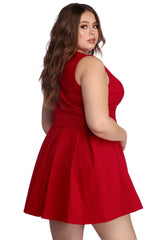 Plus Pretty And Pleated Skater Dress Oshnow